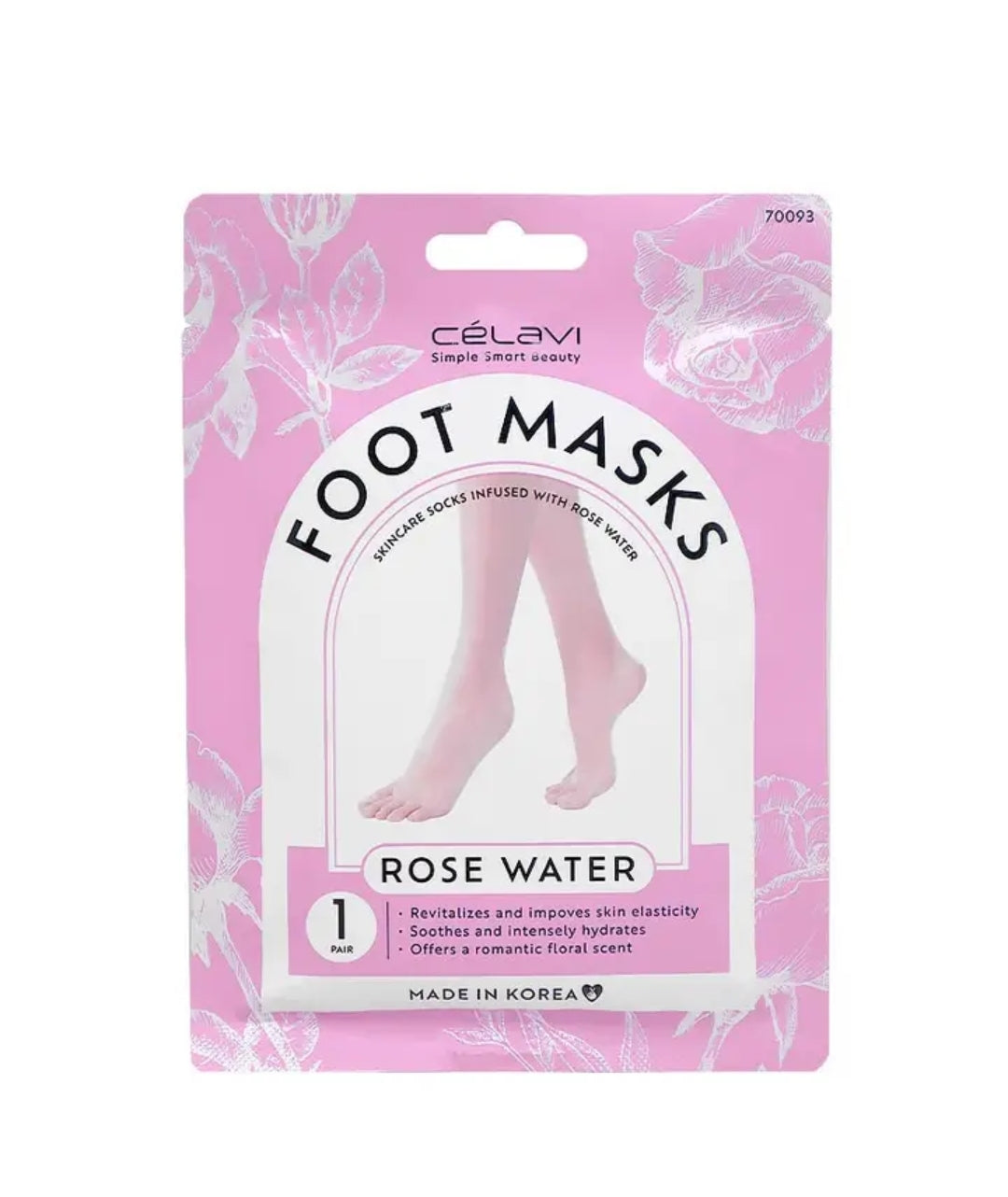 Masque pour les pieds à l'eau de Rose